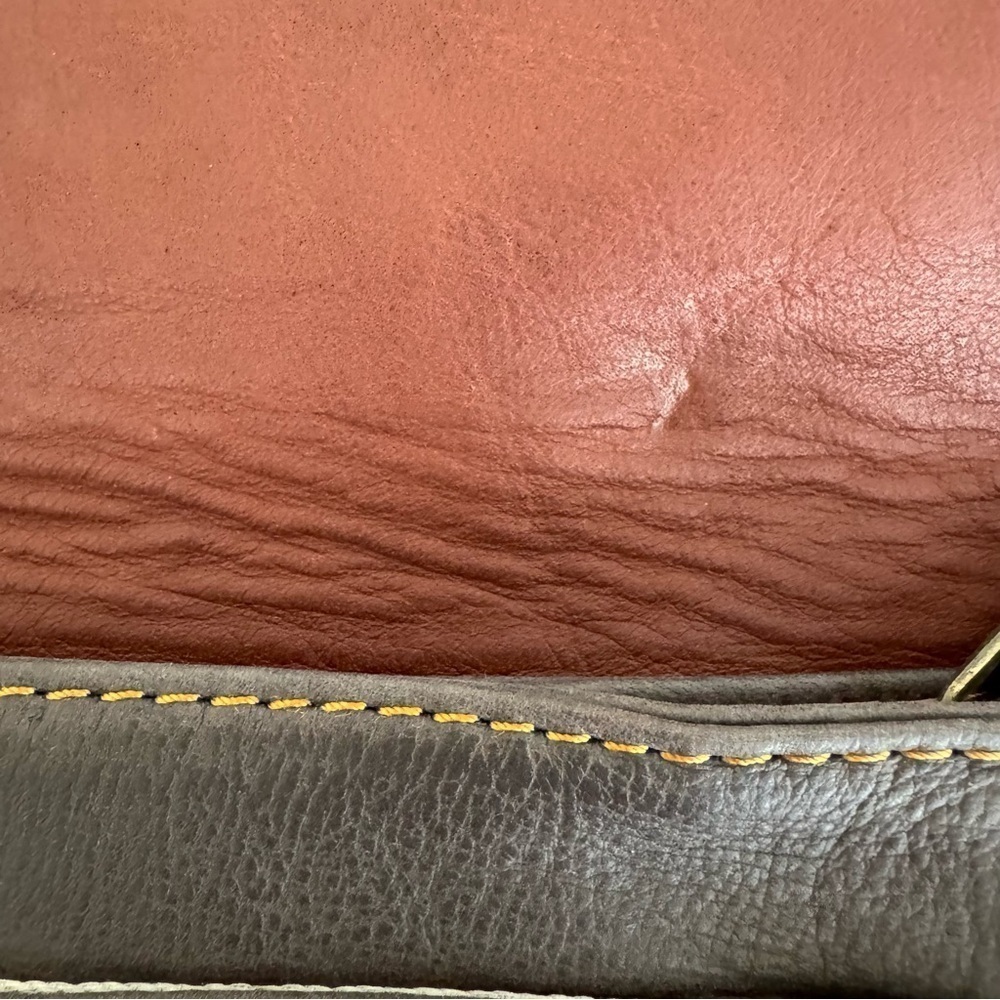 100% Toscana Genuine Leather Brown Handbag Wristlet Small Purse Italy - Picture 7 of 7